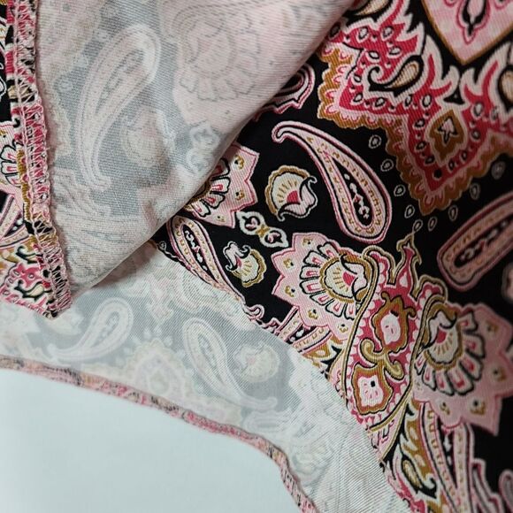 20W Boho Pink Paisley Wrap Skirt Midi Lightweight - Picture 6 of 11